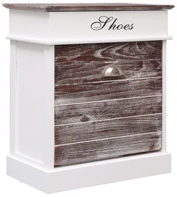 Scarpiera Marrone 50x28x58 Cm İn Legno Di Paulownia /