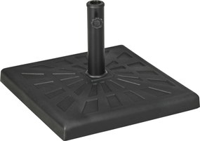 Base per Ombrellone da Giardino Ø32 a Ø48 51x51x32 cm in Resina e Acciaio Nero...
