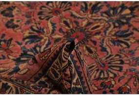Antik Medaglione Floreale Rosso Antico Blu Scuro 165x195 Cm