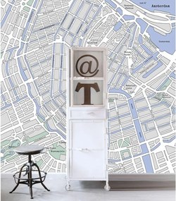 Fotomurale ESTA Mappa, blu 279X280 cm