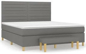 Giroletto a molle con materasso grigio scuro 160x200 cm tessuto