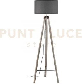 Piantana gallery in legno e tessuto 1 luce attacco e27 51x156cm