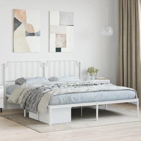 Giroletto Con Testiera Metallo Bianco 183x213 Cm /