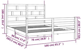 Giroletto Marrone Miele in Legno Massello 160x200 cm