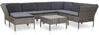 Set Divani da Giardino 8 pz con Cuscini in Polyrattan Grigio cod mxl 35777