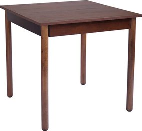 Tavolo fisso in legno con gamba Tonda RISTORANTE misura 80x80 NOCE