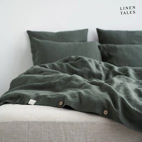 Biancheria verde scuro per letto singolo 140x200 cm Forest Green - Linen Tales