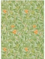 Morris & Co Carta da parati Arbutus - Green/ Terracotta