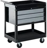 Easycomfort Carrello da Officina Professionale Cassettiera Portautensili in Lamiera, Nero, 68 x 46 x 88cm