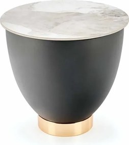 Tavolino da caffè Cecilia S effetto marmo bianco/grigio