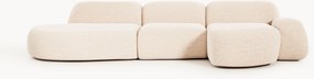 Divano angolare componibile 4 posti in bouclé con chaise longue Wolke