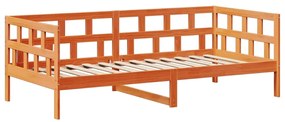 Set dormeuse con tetto marrone cera 90x190 cm massello pino