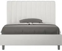 Letto Matrimoniale Francese 140x210 cm con Rete e Contenitore Agueda Bianco