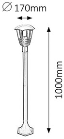 Rabalux 8568 - Lampada da esterno MARSEILLE 1xE27/60W/230V IP44 1m