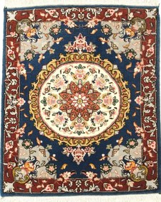 Tabriz Tappeto persiano 60x50 Blu (Iran) Annodato A Mano