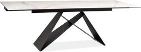 Tavolo allungabile Westin III Ceramic STATUARIO VENATO bianco/nero opaco - L180-260 cm