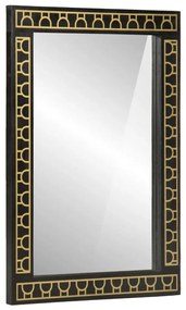 Specchio Da Bagno 50x70x2,5 Cm Legno Massello Di Mango E Vetro /