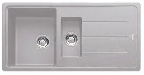 Lavello integrato 1.5 vasche con gocciolatoio laterale destro o sinistro FRANKE Boston alluminio L 50 x L 97 cm argento