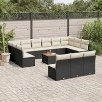 Set Divani da Giardino 14pz con Cuscini in Polyrattan Nerocod mxl 112251