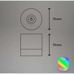 Briloner 7462014 - Lampada da tavolo ricaricabile LED RGB LED/1,5W/5V IP44 cromo