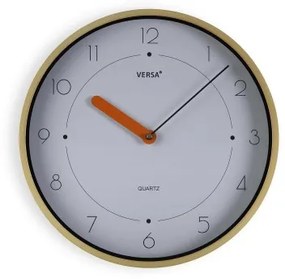 Orologio da Parete Versa Bianco Marrone Plastica Quarzo 4 x 30 x 30 cm