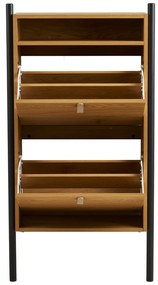 Scarpiera di colore naturale con effetto rovere con ante ribaltabili 62x118x26 cm Barco – House Nordic