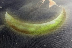 Quadro su tela – Ragazza sulla luna