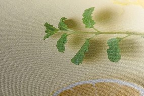 Stampa su tela – Limoni con menta