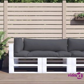 vidaXL Cuscini per Pallet 3 pz Grigi in Tessuto
