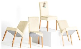 Set di coprisedia color crema con rivestimento elastico per sedie 4 pz 48 cm Sento – Restilo