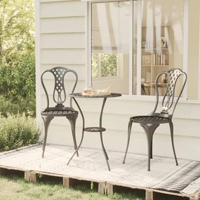 Set Da Bistrot 3 Pz İn Alluminio Pressofuso Nero /
