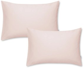 Set di 2 federe in cotone sateen rosa Standard, 50 x 75 cm Cotton Sateen - Bianca