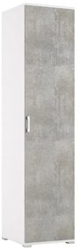 Mobile Multiuso L 45 x H 195 x P 45 cm grigio cemento e bianco