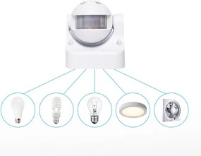 Aigostar - Sensore di movimento a infrarossi da esterno 230V IP44 bianco