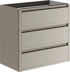 Mobile da bagno sospeso sotto lavabo L 79.5 x H 78 x P 45.5 cm beige opaco, 3 cassetti Tratto