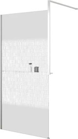 Box doccia walk-in Elidesign, vetro serigrafato 8 mm, L max 160 cm x H 200 cm, profilo cromo