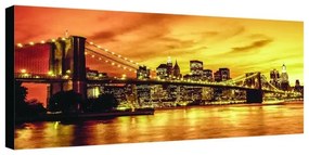 Stampa su tela Sunset Brooklyn bridge, multicolore 190 x 90 cm