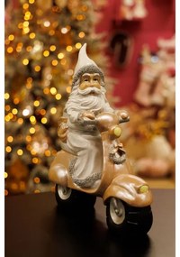 Decorazione natalizia 33 cm Babbo Natale in moto