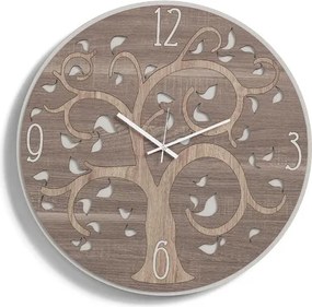Orologio da parete tondo D50 in legno laminato TRS - NATURA
