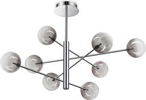Lampadario Sospensione Equinoxe 8 Luci G4 Cromo Dimmerabile Ideal Lux