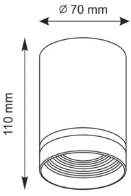 Luce Spot FABRI 1xGU10/10W/230V nero