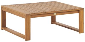 Tavolino legno chiaro di acacia 90 x 75 cm TIMOR II Beliani