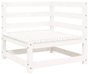 Set divani da giardino 9 pz bianco in legno massello di pino