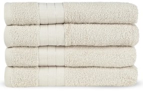 Set di 4 asciugamani in spugna di cotone beige 50x100 cm - Good Morning