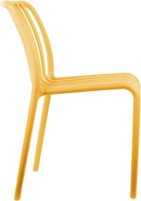 Sedia da pranzo gialla in plastica Glee – Leitmotiv