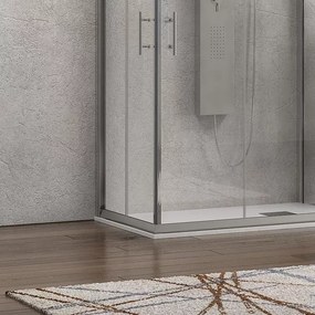 Box doccia tre lati 70x70x70 doppio scorrevole vetro trasparente anticalcare KF1000 - KAMALU