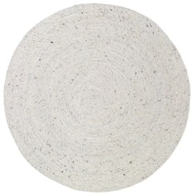 Tappeto bianco in misto lana e cotone fatto a mano, ø 140 cm Neethu - Nattiot