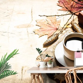 Carta da parati – Tazza di caffè con tocco autunnale