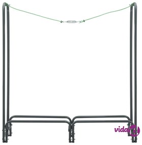 vidaXL Rastrelliera per Legna da Ardere Antracite 120x35x120cm Acciaio