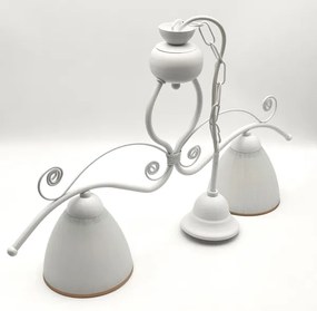 Lampadario a sospensione con catena RETRO 2xE27/60W/230V bianco opaco
